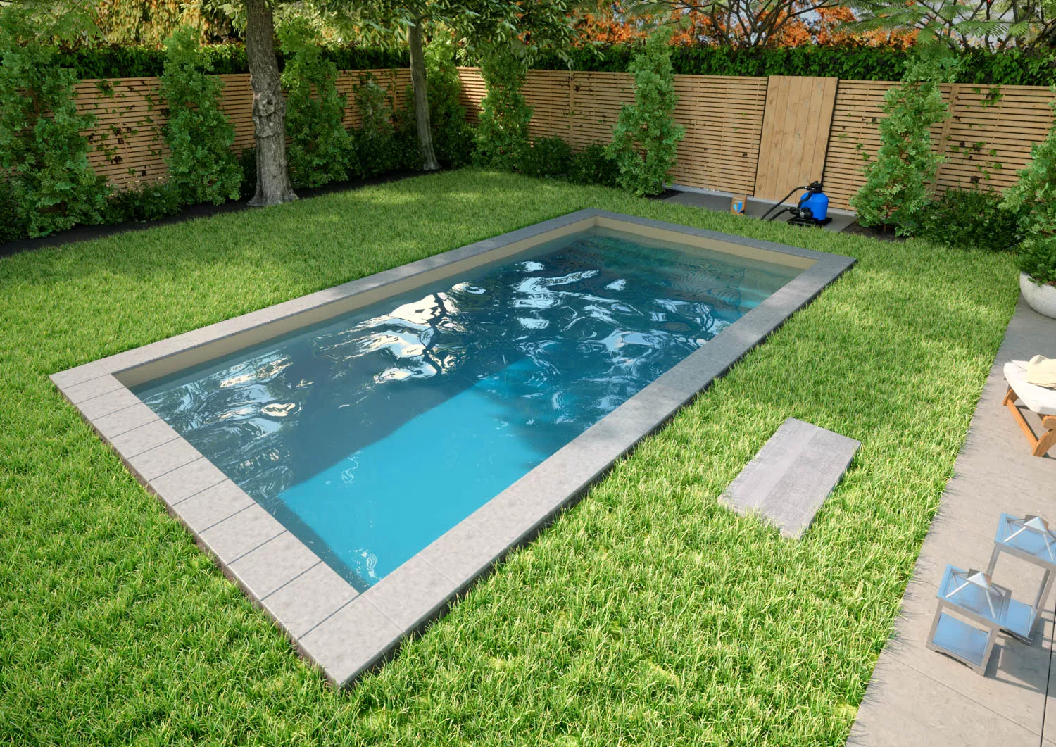 Isotherm-Pool Komplettset Comfort sand mit Treppe Colossos - 400 x 800 x 150 cm